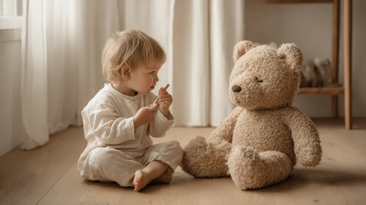 Le das de comer o peinas a un peluche y luego le toca a tu peque, que descubre que otros también tienen necesidades.